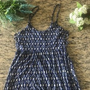 Blue & White Tribal Cut Out Dress - Size M